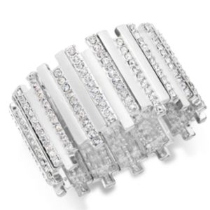 Thalia Sodi Silver and Crystal Pave Bar Stretch Bracelet Created for Macy's New